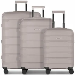 d&n Koffersets Als Hartgepäck|Koffersets 3-Teilig<South Dakota 4 Rollen Kofferset 3-teilig mit Dehnfalte champagner