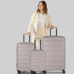 d&n Koffersets Als Hartgepäck|Koffersets 3-Teilig<South Dakota 4 Rollen Kofferset 3-teilig mit Dehnfalte champagner