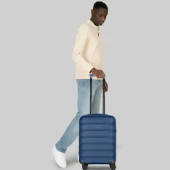 d&n Hartgepäck Kabinengepäck|4-Rollen Kabinentrolleys<South Dakota 4 Rollen Kabinentrolley S 55 cm mit Dehnfalte navy blue