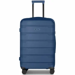 Hot d&n South Dakota 4 Rollen Trolley M 66 cm mit Dehnfalte navy blue