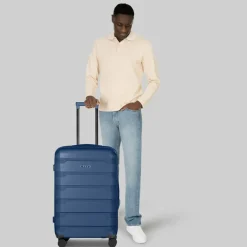 Hot d&n South Dakota 4 Rollen Trolley M 66 cm mit Dehnfalte navy blue