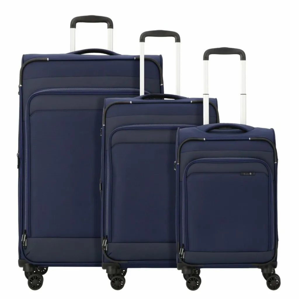 Best d&n Travel Line 9504 4 Rollen Kofferset 3-teilig mit Dehnfalte navy