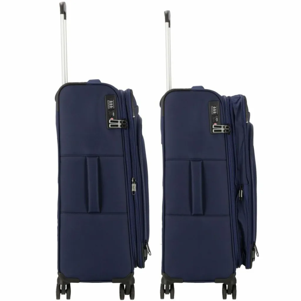 Best d&n Travel Line 9504 4 Rollen Kofferset 3-teilig mit Dehnfalte navy