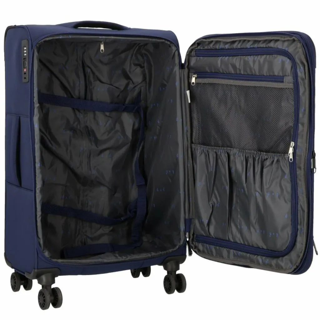 Best d&n Travel Line 9504 4 Rollen Kofferset 3-teilig mit Dehnfalte navy