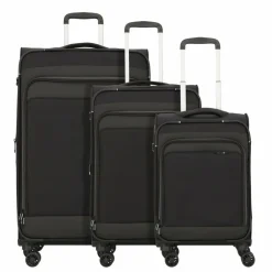 Clearance d&n Travel Line 9504 4 Rollen Kofferset 3-teilig mit Dehnfalte black