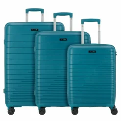 d&n Travel Line 4600 4 Rollen Kofferset 3-teilig petrol