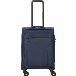 New d&n Travel Line 9704 4 Rollen Kabinentrolley S 55 cm mit Dehnfalte dark blue