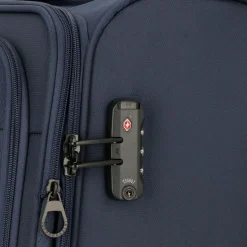 New d&n Travel Line 9704 4 Rollen Kabinentrolley S 55 cm mit Dehnfalte dark blue