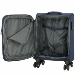 New d&n Travel Line 9704 4 Rollen Kabinentrolley S 55 cm mit Dehnfalte dark blue