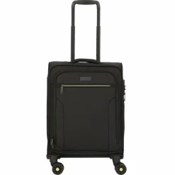 d&n Weichgepäck Kabinengepäck|4-Rollen Kabinentrolleys<Travel Line 9704 4 Rollen Kabinentrolley S 55 cm mit Dehnfalte black
