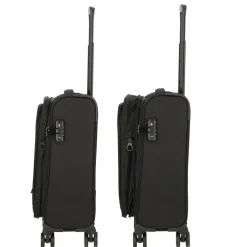 d&n Weichgepäck Kabinengepäck|4-Rollen Kabinentrolleys<Travel Line 9704 4 Rollen Kabinentrolley S 55 cm mit Dehnfalte black