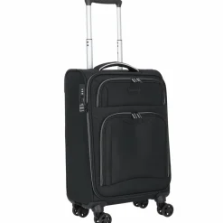d&n Weichgepäck Kabinengepäck|4-Rollen Kabinentrolleys<Travel Line 9204 4 Rollen Kabinentrolley 55 cm schwarz