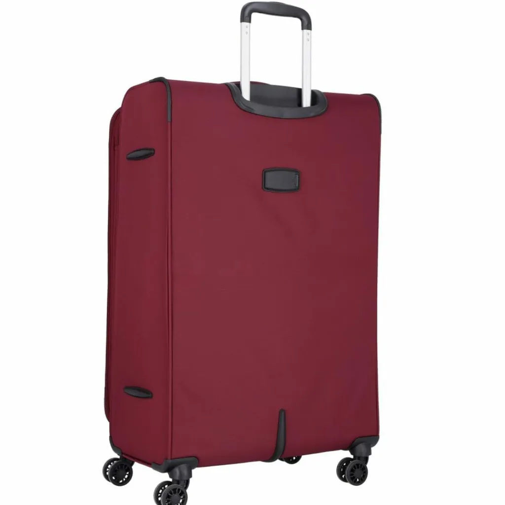 d&n Weichgepäck|4-Rollen Koffer<Travel Line 9504 4 Rollen Trolley L 76 cm mit Dehnfalte dark red