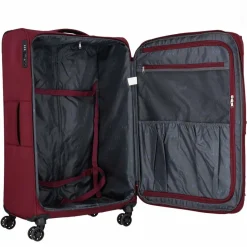 d&n Weichgepäck|4-Rollen Koffer<Travel Line 9504 4 Rollen Trolley L 76 cm mit Dehnfalte dark red