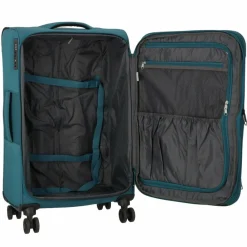 Online d&n Travel Line 9504 4 Rollen Trolley M 67 cm mit Dehnfalte petrol