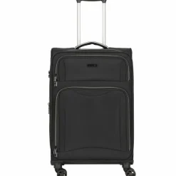 Outlet d&n Travel Line 9204 4 Rollen Trolley M 66 cm mit Dehnfalte schwarz