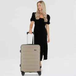 d&n 4-Rollen Koffer|Hartgepäck<Travel Line 4100 4 Rollen Trolley M 64 cm taupe