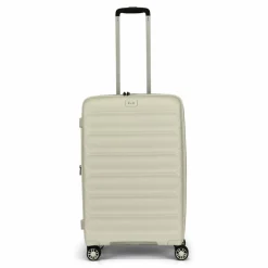 d&n Hartgepäck|4-Rollen Koffer<Travel Line 4700 4 Rollen Trolley 68 cm mit Dehnfalte cream white