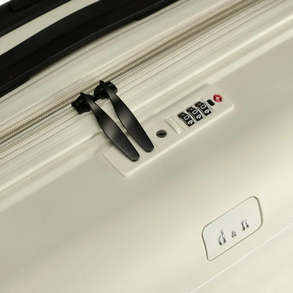 d&n Hartgepäck|4-Rollen Koffer<Travel Line 4700 4 Rollen Trolley 68 cm mit Dehnfalte cream white