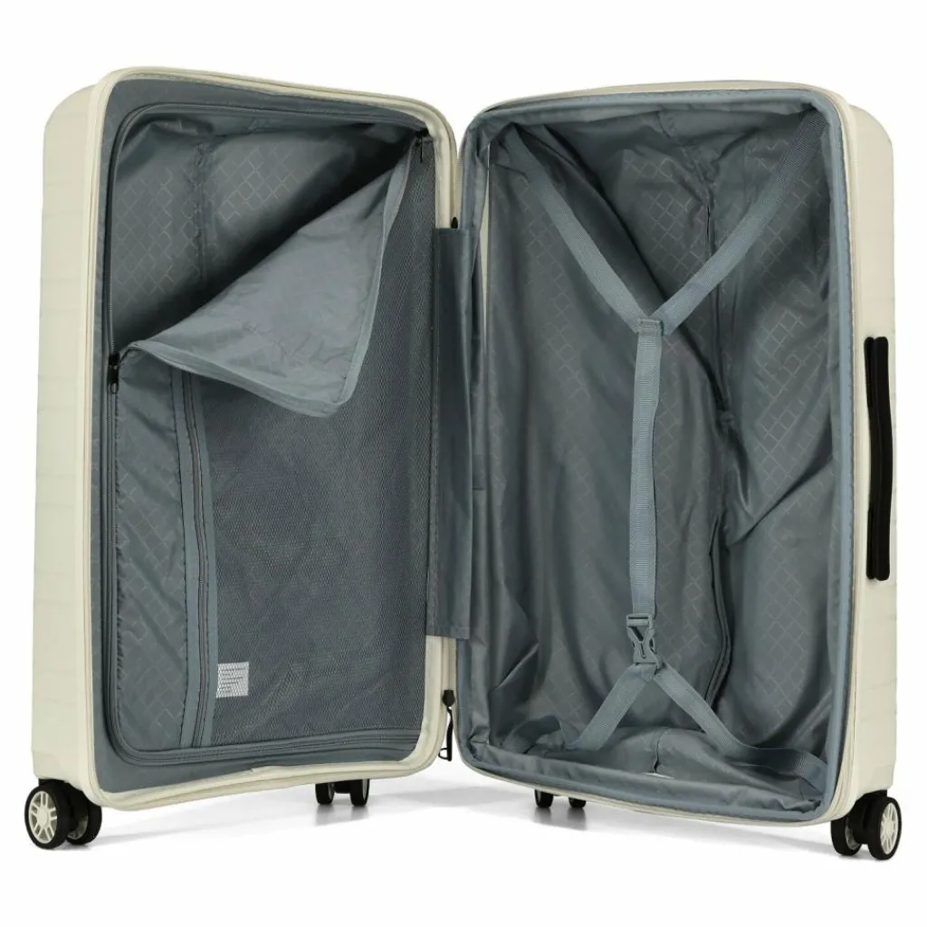 d&n Hartgepäck|4-Rollen Koffer<Travel Line 4700 4 Rollen Trolley 68 cm mit Dehnfalte cream white