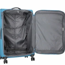 Clearance d&n Travel Line 9204 4 Rollen Trolley L 76 cm mit Dehnfalte blau