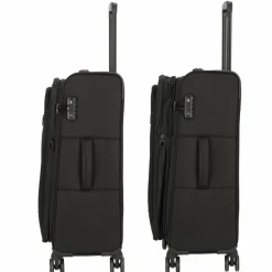d&n Weichgepäck|4-Rollen Koffer<Travel Line 9704 4 Rollen Trolley M 68 cm mit Dehnfalte black