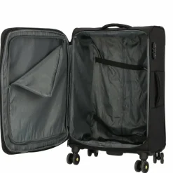d&n Weichgepäck|4-Rollen Koffer<Travel Line 9704 4 Rollen Trolley M 68 cm mit Dehnfalte black