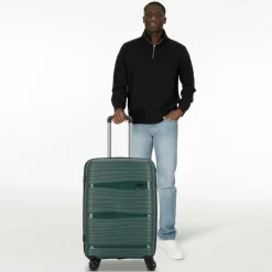 d&n Hartgepäck|4-Rollen Koffer<Travel Line 4300 4 Rollen Trolley M 68 cm dark green