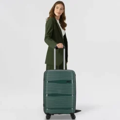 d&n Hartgepäck|4-Rollen Koffer<Travel Line 4300 4 Rollen Trolley M 68 cm dark green