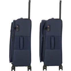 d&n Travel Line 9704 4 Rollen Trolley M 68 cm mit Dehnfalte dark blue