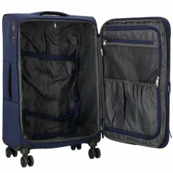 d&n Weichgepäck|4-Rollen Koffer<Travel Line 9504 4 Rollen Trolley M 67 cm mit Dehnfalte navy