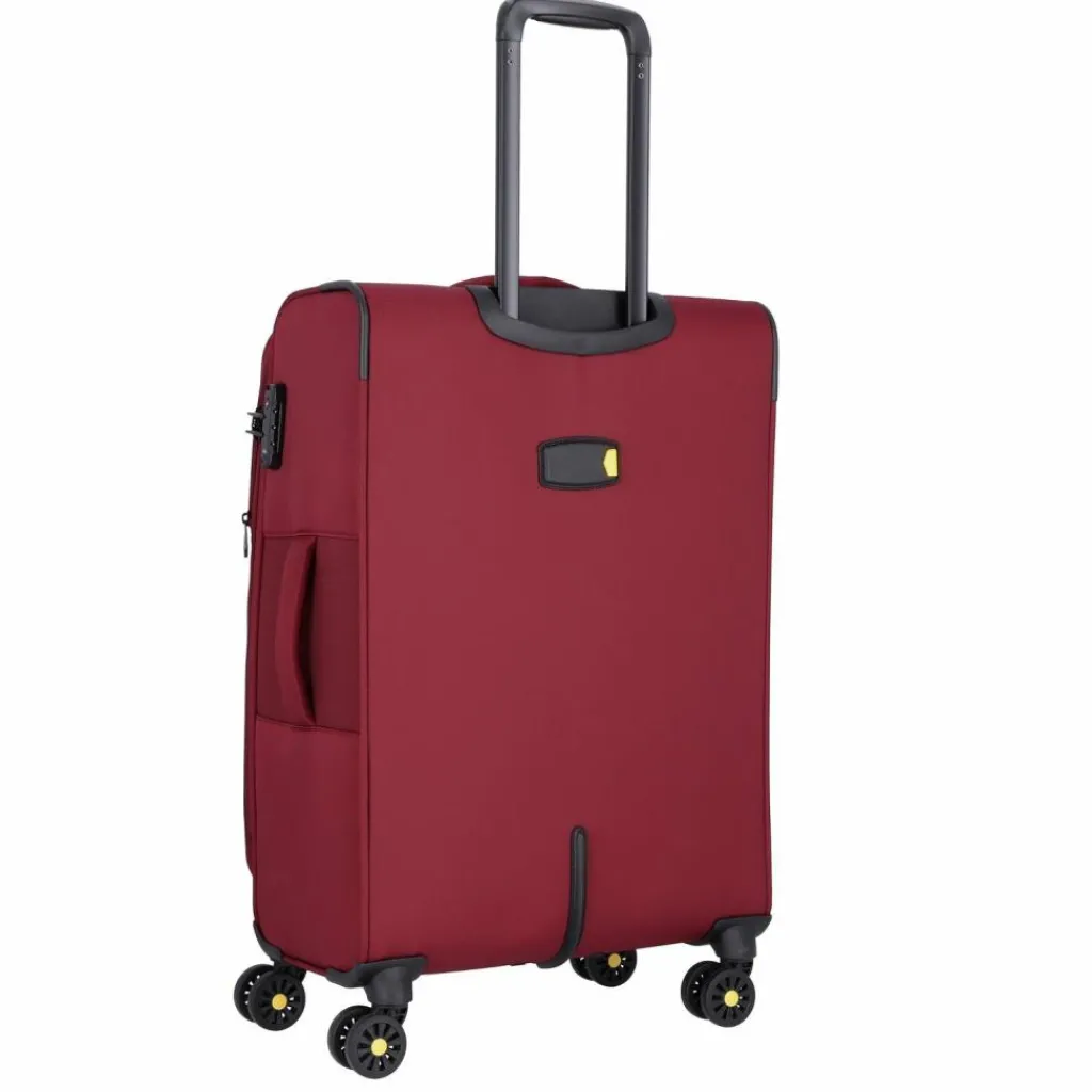 d&n Weichgepäck|4-Rollen Koffer<Travel Line 9704 4 Rollen Trolley M 68 cm mit Dehnfalte dark red