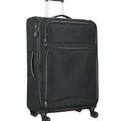 New d&n Travel Line 9204 4 Rollen Trolley L 76 cm mit Dehnfalte schwarz