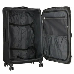 d&n Weichgepäck|4-Rollen Koffer<Travel Line 9504 4 Rollen Trolley L 76 cm mit Dehnfalte black