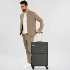 d&n Weichgepäck|2-Rollen Koffer<Travel Line 6700 4 Rollen Trolley 60 cm grau