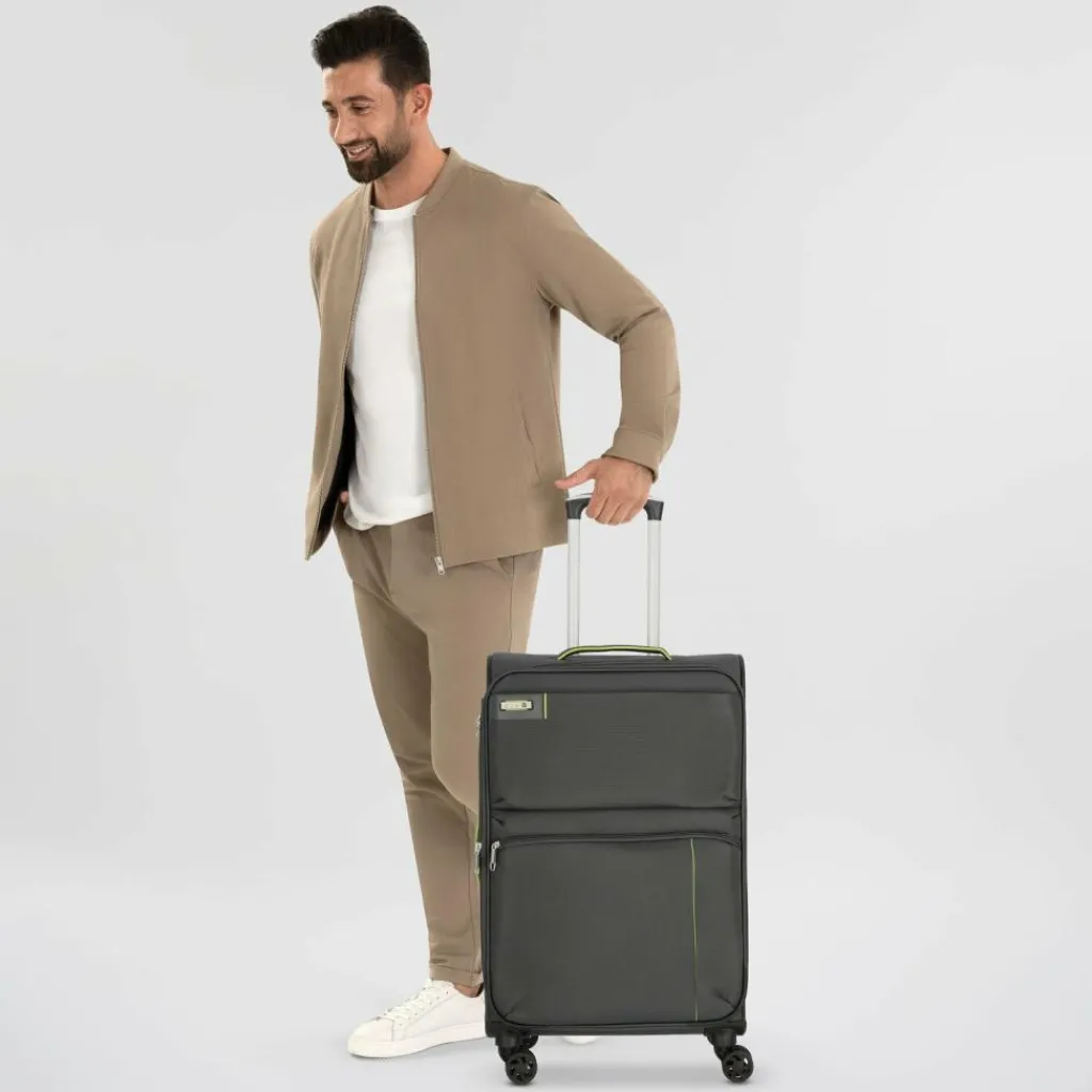 d&n Weichgepäck|2-Rollen Koffer<Travel Line 6700 4 Rollen Trolley 60 cm grau