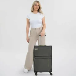 d&n Weichgepäck|2-Rollen Koffer<Travel Line 6700 4 Rollen Trolley 60 cm grau