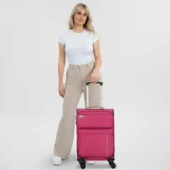 d&n Weichgepäck Kabinengepäck|4-Rollen Kabinentrolleys<Travel Line 6754 4-Rollen Kabinentrolley 55 cm pink