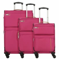 Clearance d&n Travel Line 6704 4-Rollen Kofferset 3tlg. pink