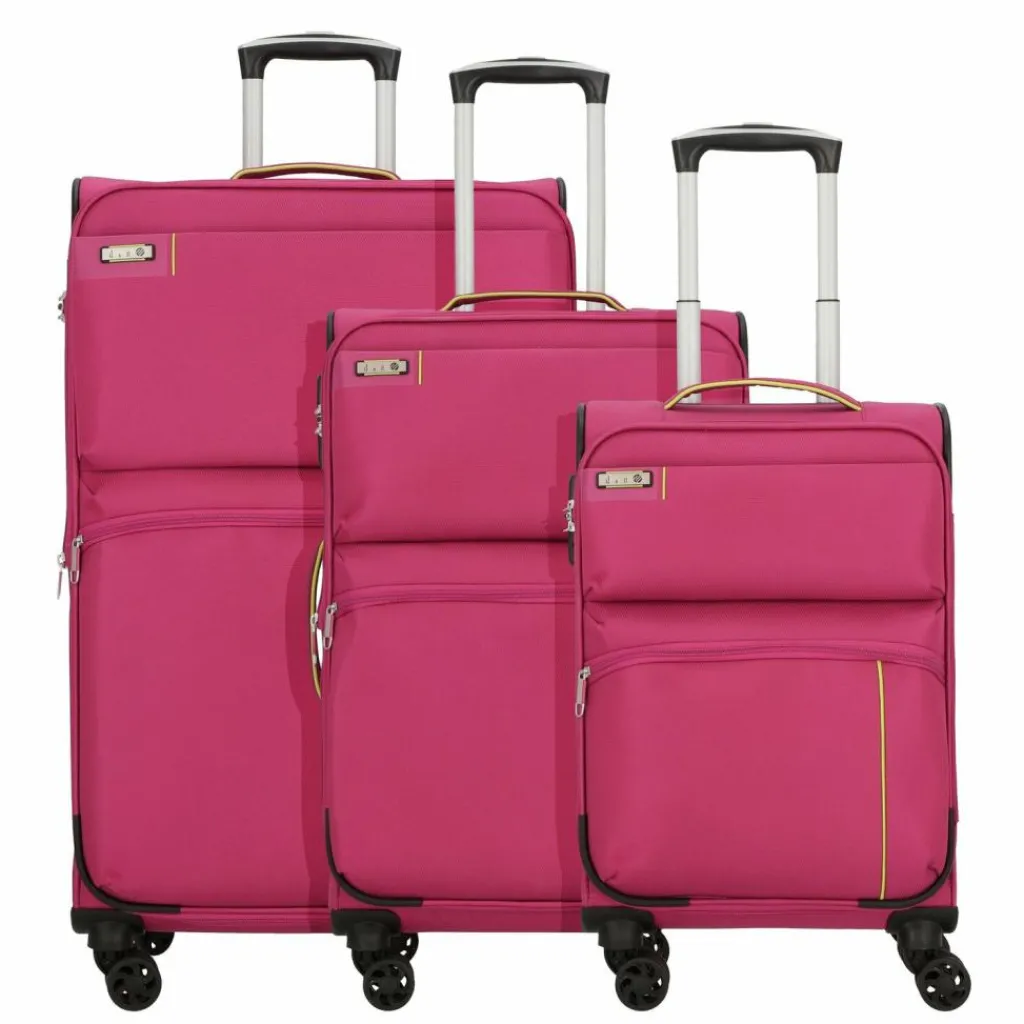 Clearance d&n Travel Line 6704 4-Rollen Kofferset 3tlg. pink