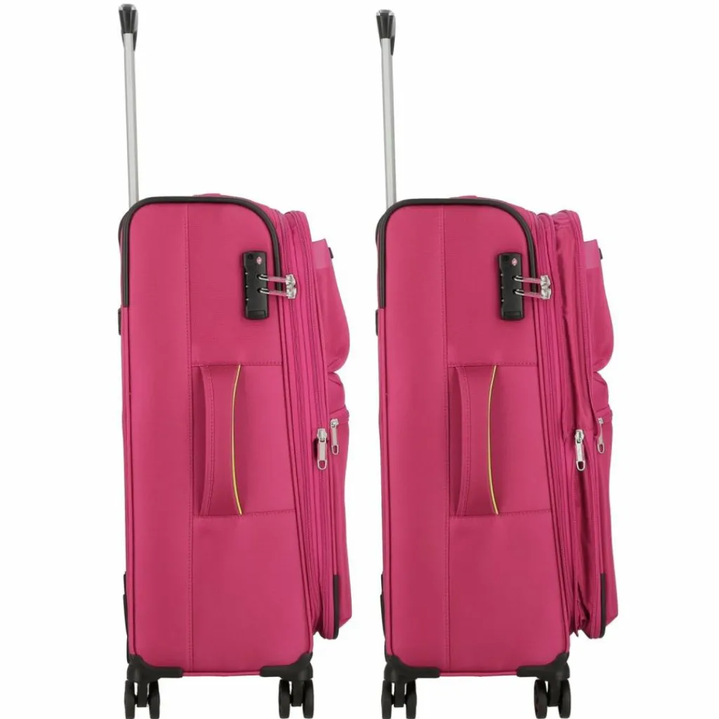 Clearance d&n Travel Line 6704 4-Rollen Kofferset 3tlg. pink