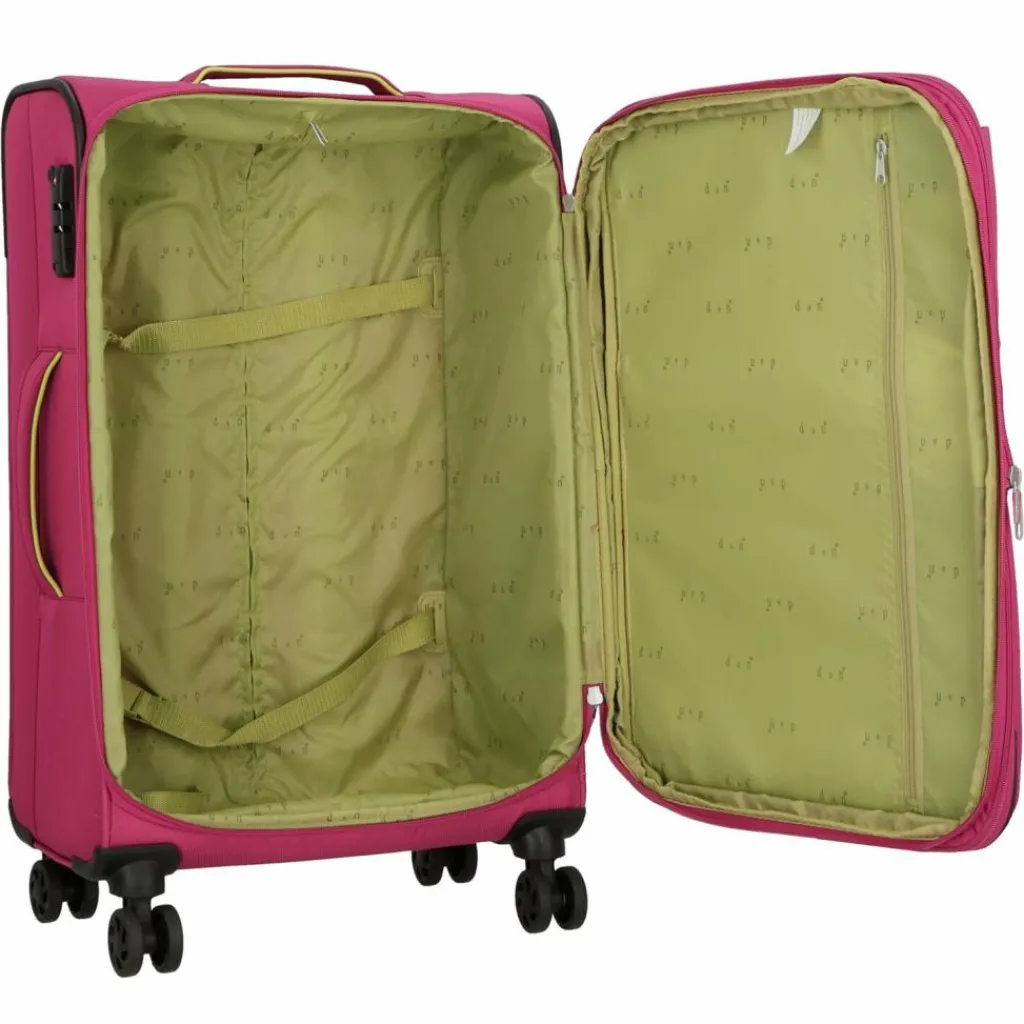 Clearance d&n Travel Line 6704 4-Rollen Kofferset 3tlg. pink