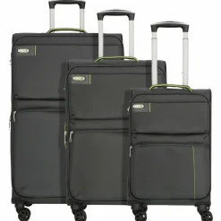 d&n Koffersets Als Weichgepäck|Koffersets 3-Teilig<Travel Line 6704 4-Rollen Kofferset 3tlg. grau