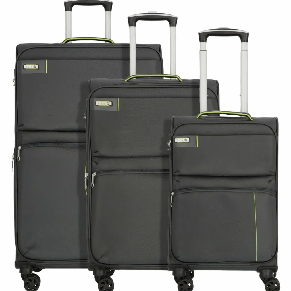 d&n Koffersets Als Weichgepäck|Koffersets 3-Teilig<Travel Line 6704 4-Rollen Kofferset 3tlg. grau