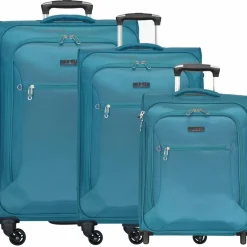 Discount d&n Travel Line 6400 2-4-Rollen Kofferset 3tlg. petrol