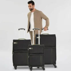 d&n Koffersets Als Weichgepäck|Koffersets 3-Teilig<Travel Line 6704 4-Rollen Kofferset 3tlg. schwarz