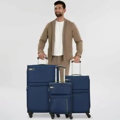 d&n Travel Line 6704 4-Rollen Kofferset 3tlg. blau