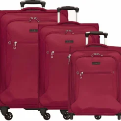 Discount d&n Travel Line 6400 2-4-Rollen Kofferset 3tlg. bordeaux