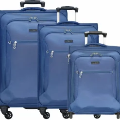 d&n Koffersets Als Weichgepäck|Koffersets 3-Teilig<Travel Line 6400 2-4-Rollen Kofferset 3tlg. blau