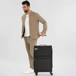 d&n Weichgepäck|4-Rollen Koffer<Travel Line 6704 4-Rollen Trolley 65 cm schwarz